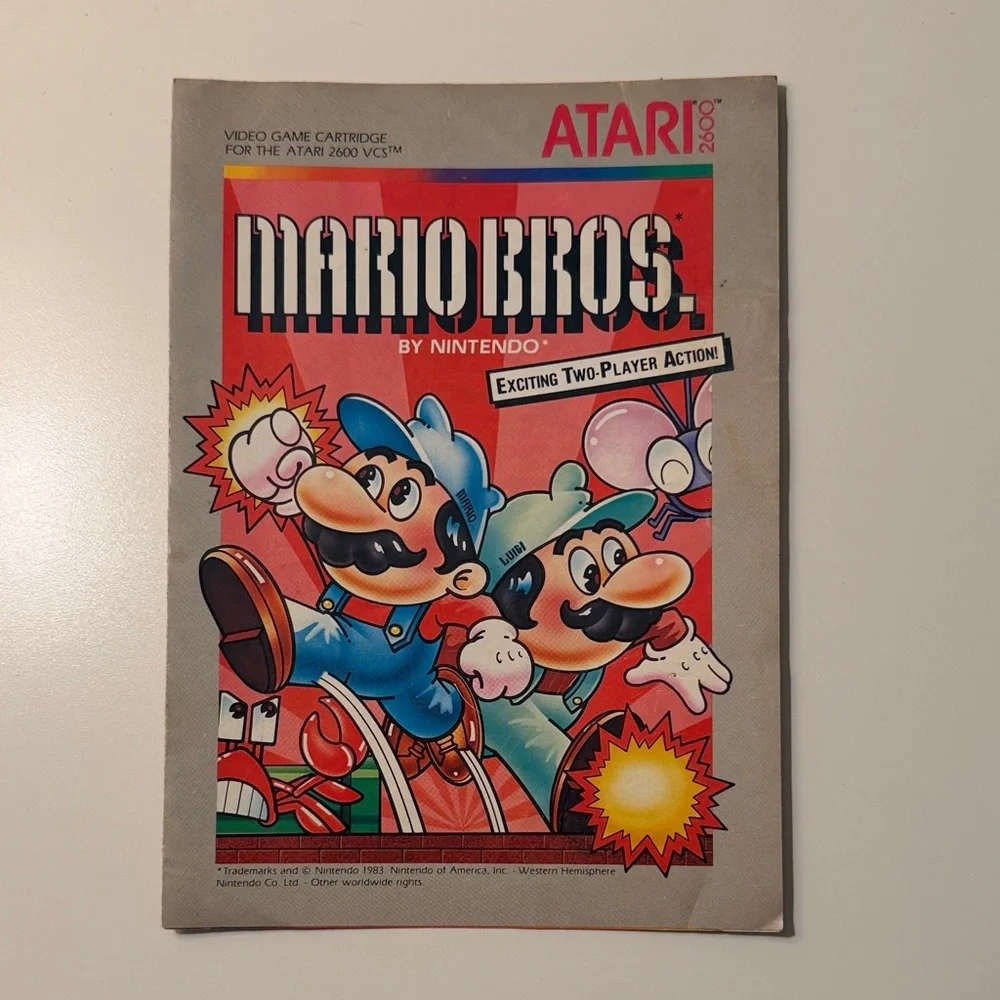 Atari 2600 Nintendo Mario Bros Video Game Manual